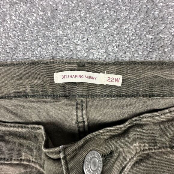 Levis 311 Shaping Skinny Jeans Womens 22 Straight Leg Camo Pants - Picture 5 of 8